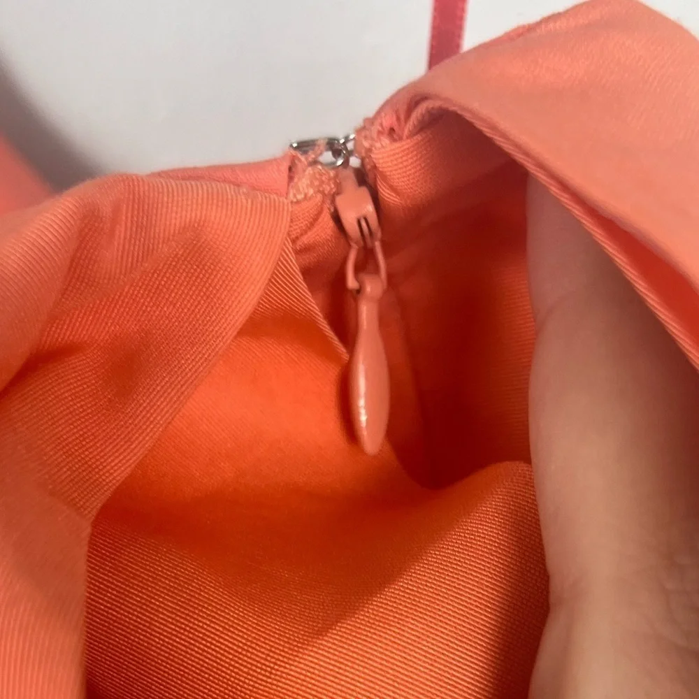 J.Crew one shoulder ruffle guava faille dress size 6